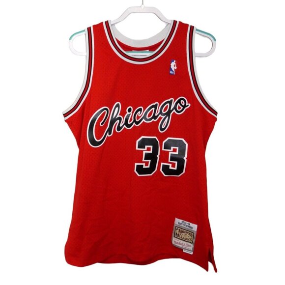 MITCHELL & NESS red jersey Chicago Bulls NBA Scottie Pippen #33 2003-2004 size L - Picture 1 of 6